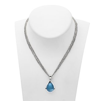 Aqua Anhänger mit Halskette