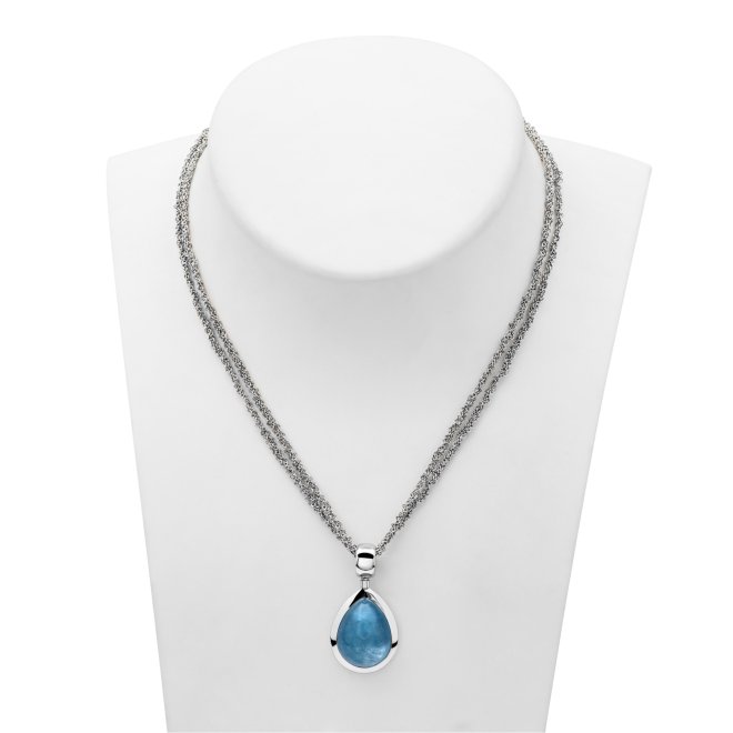 Aqua Anhänger mit Halskette