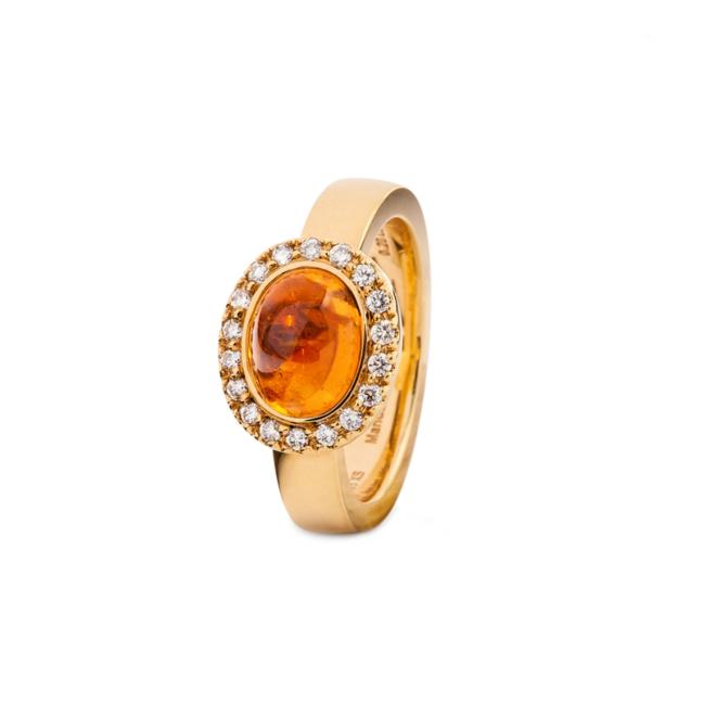 Jochen Pohl Mandarin-Granat Brillant Ring